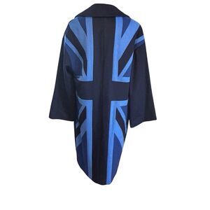 Boden Wilding Coat Union Jack Women's Sz 6 Navy Blue Wool Blend NWT British